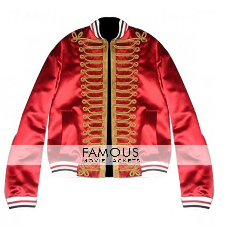 Dior Homme Red Bomber Men's Versity Satin Jacket