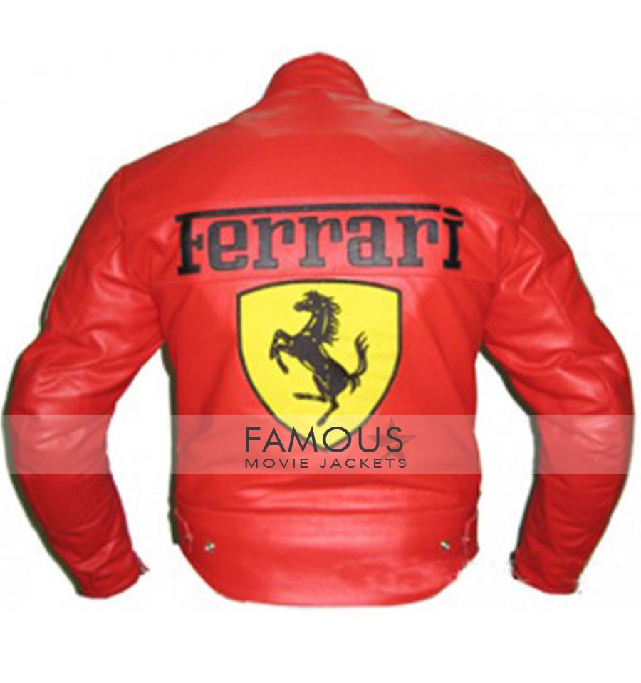 Ferrari leather jacket on sale red