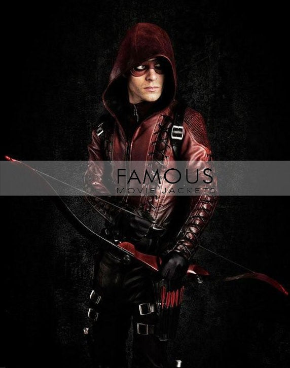 Arrow Season 3 Colton Haynes (Roy Harper) Red Leather Costume