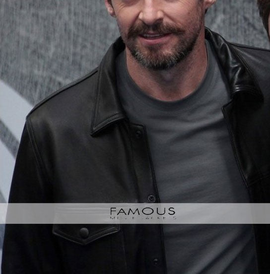 X-Men Hugh Jackman Black Leather Jacket