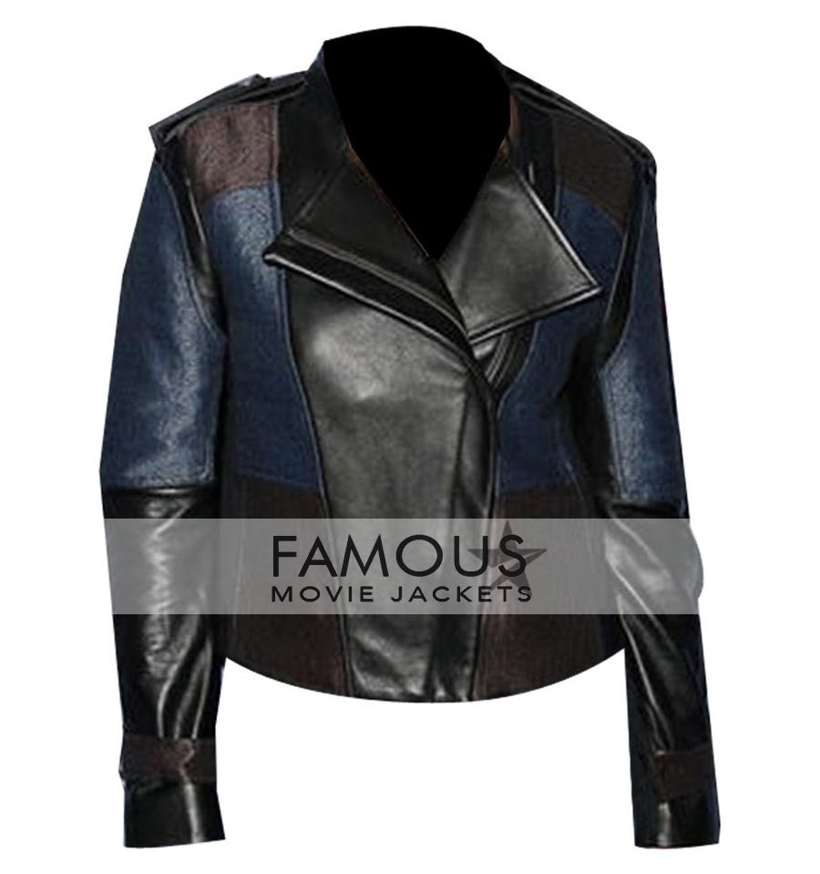 Vanessa Marano BlackBlue Stylish Leather Jacket