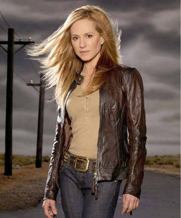 Holly Hunter (Grace Hanadarko) Saving Grace Leather Jacket