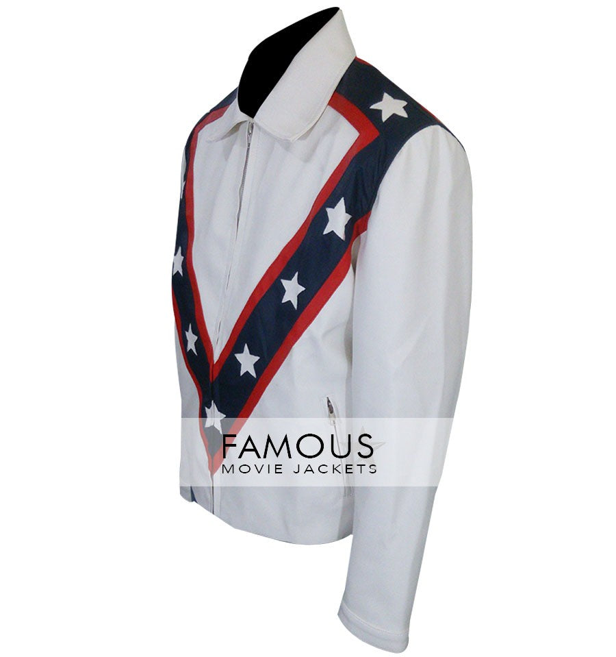 Evel Knievel White Motorcycle Leather Jacket