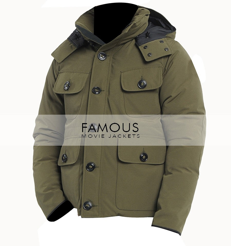 Military Inspired Men's Green Winter Coat Jacket