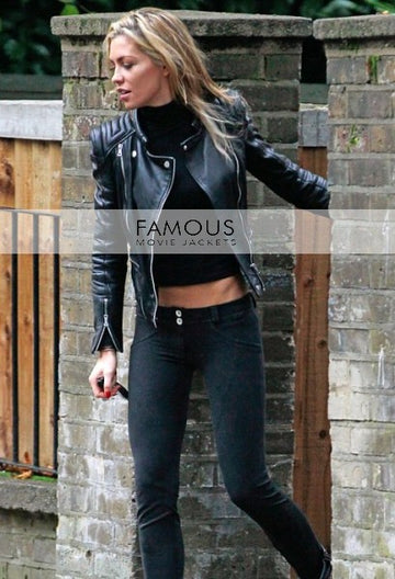 Abbey Clancy Black Stylish Leather Jacket