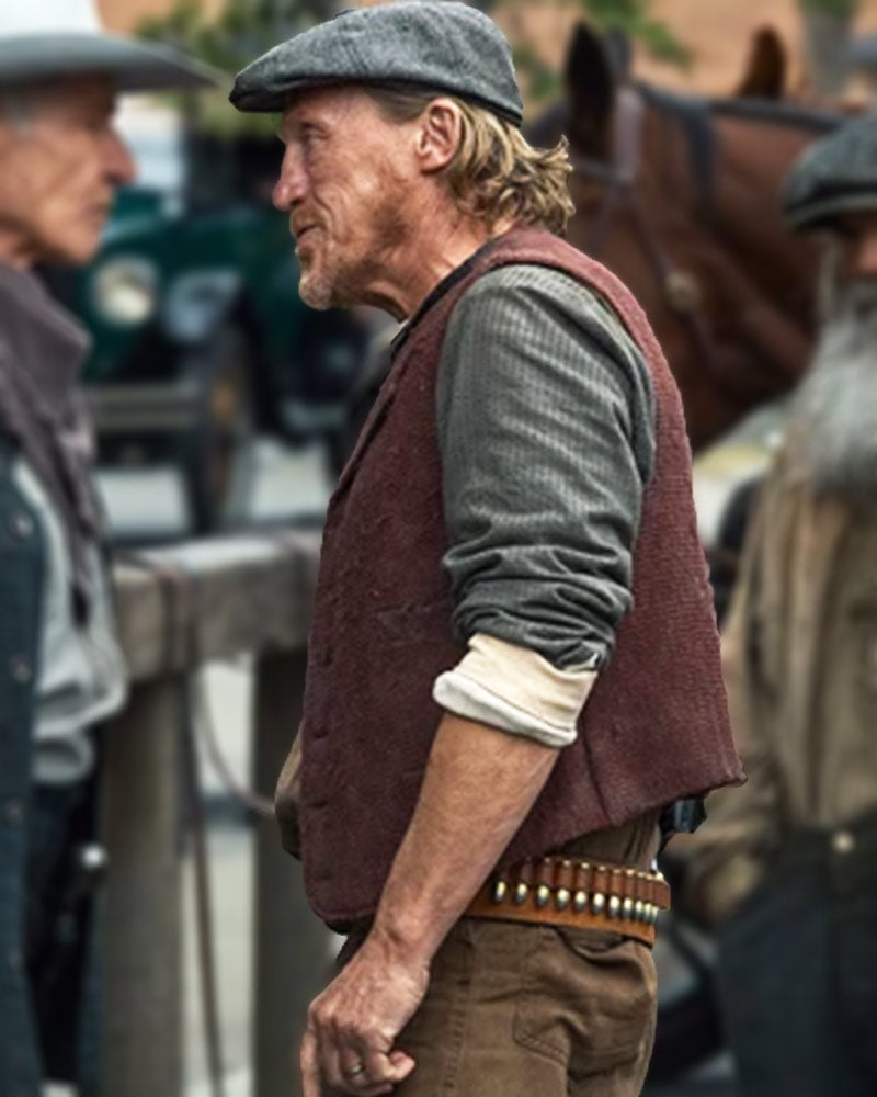 1923 TV Series Jerome Flynn Maroon Wool Vest