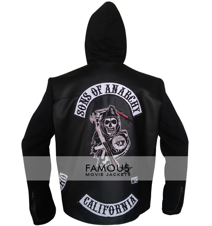 Sons Of Anarchy Black Hoodie Biker Jacket