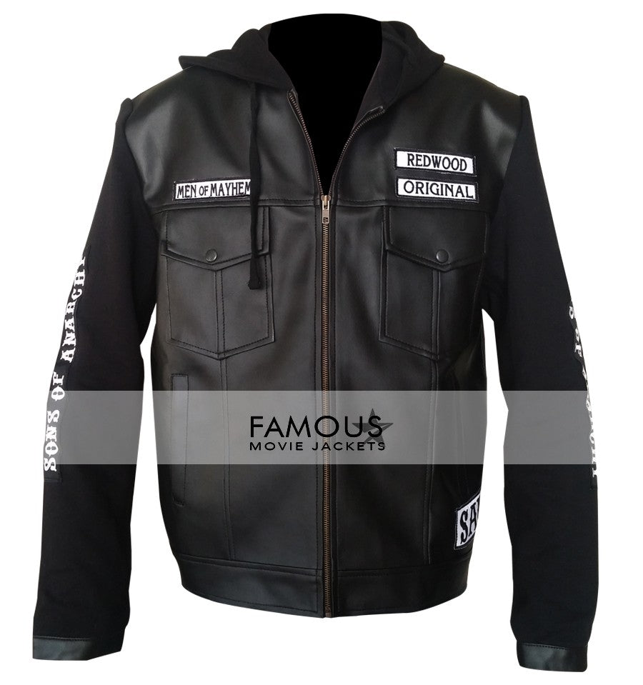 Sons Of Anarchy Black Hoodie Biker Jacket