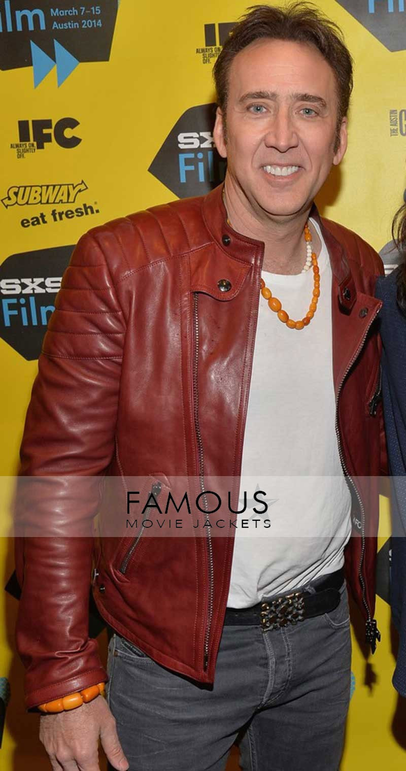 Joe Movie Premiere Nicolas Cage Biker Leather Jacket