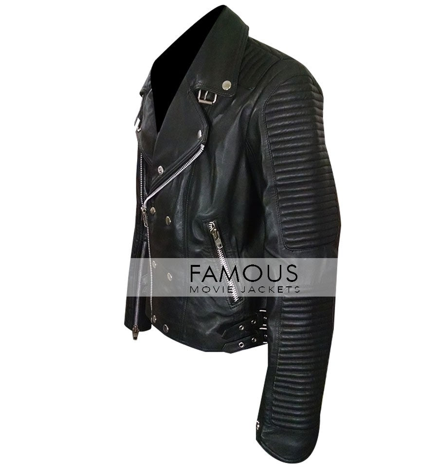 Ali Larter Quilted BIker Black Jacket