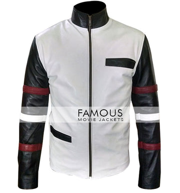 Bruce Lee Vintage White Leather Jacket