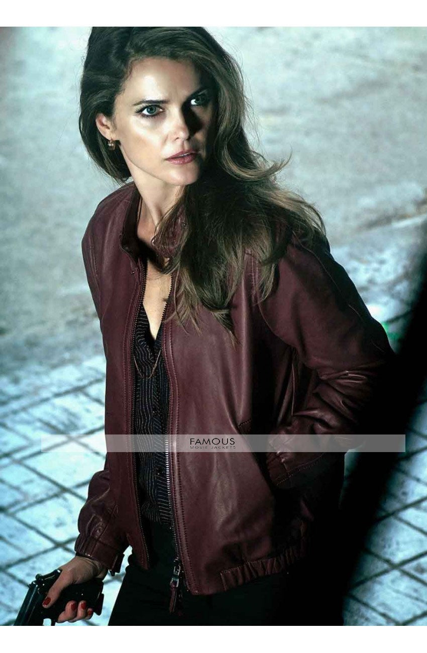 The Americans Keri Russell Maroon Leather Jacket