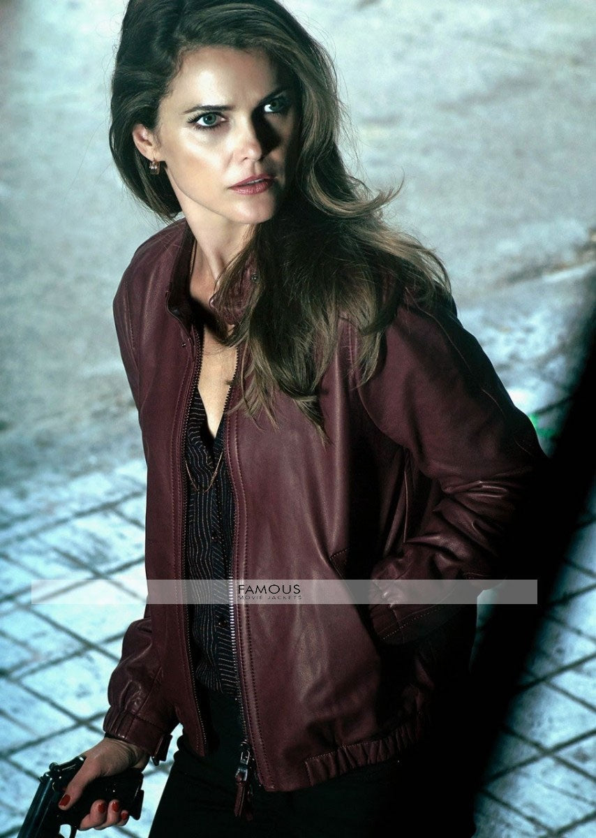 The Americans Keri Russell Maroon Leather Jacket