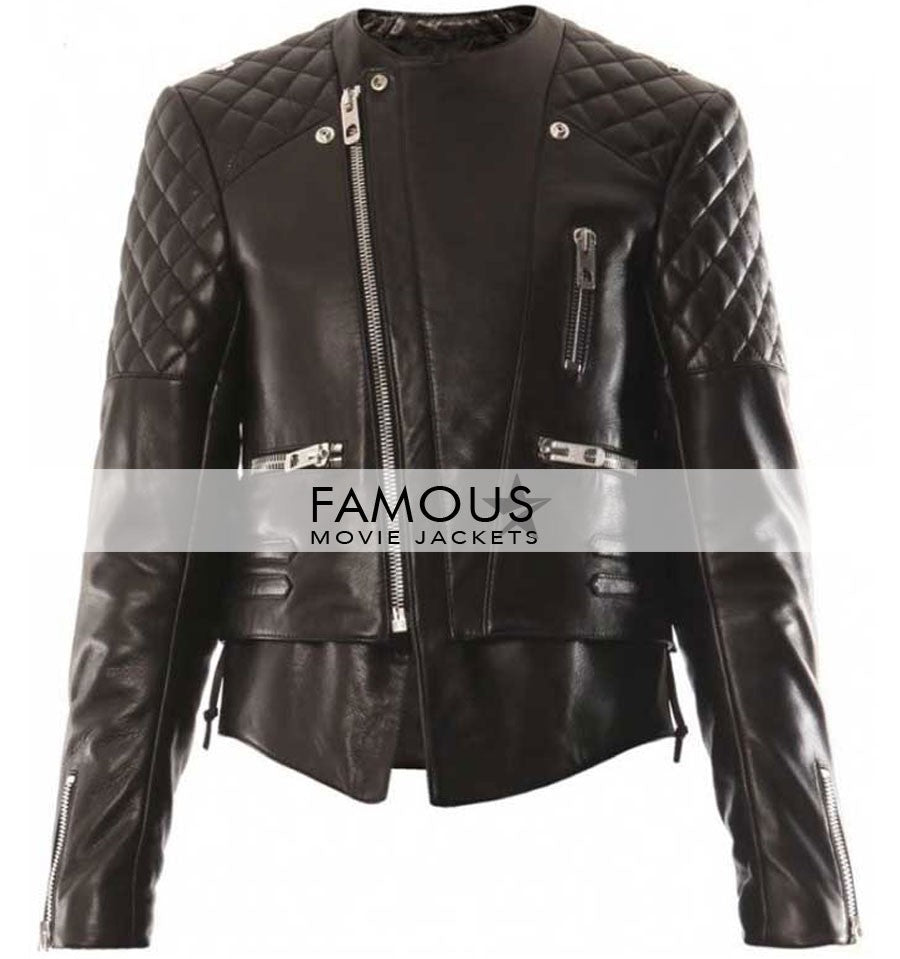 Kristen Stewart Balenciaga Quilted Biker Jacket