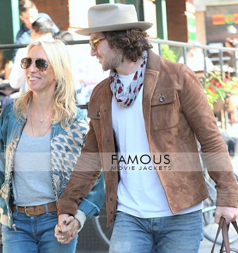 Aaron Taylor Johnson Brown Suede Jacket in Newyork