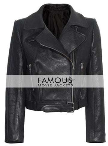 Alexa Chung Black Leather Jacket