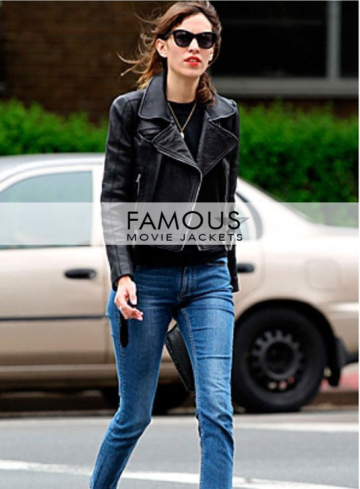 Alexa Chung Black Leather Jacket