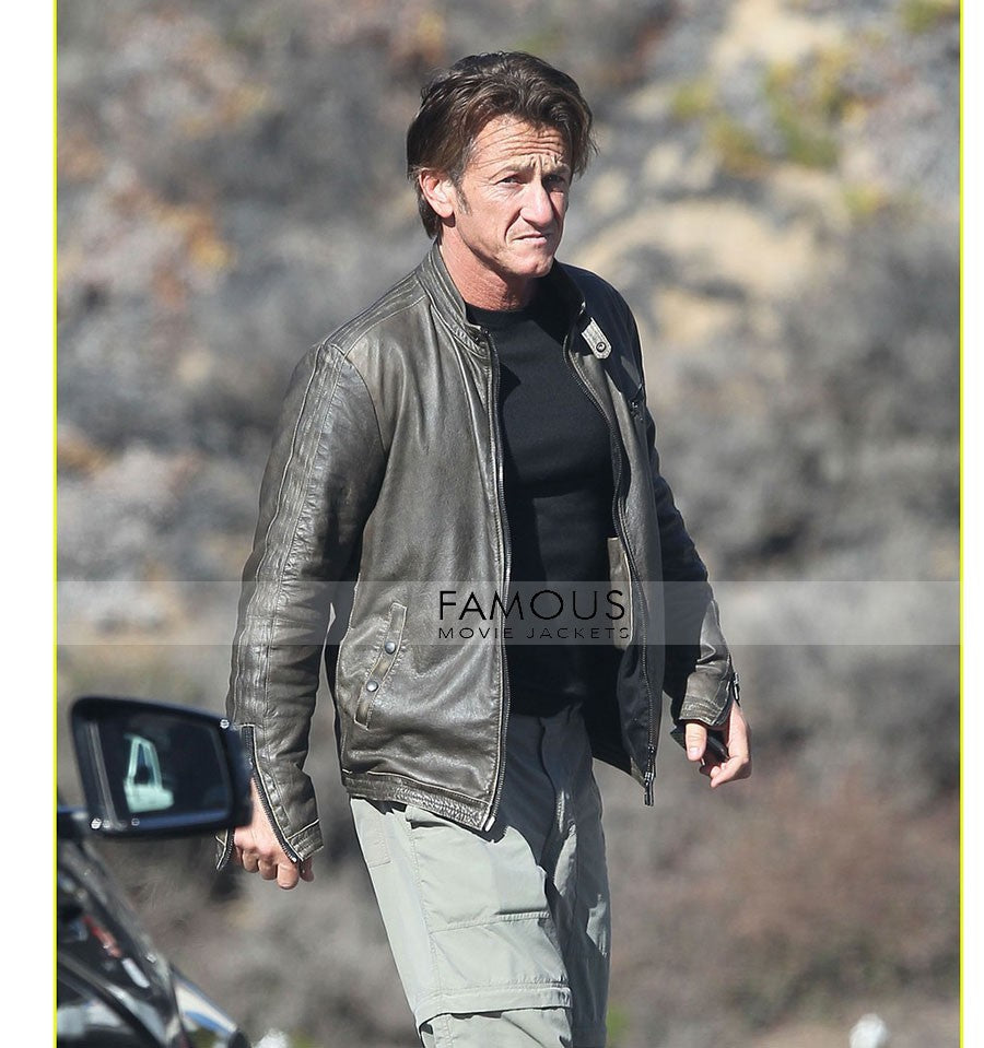 Sean Penn Black Leather Jacket in Los Angeles