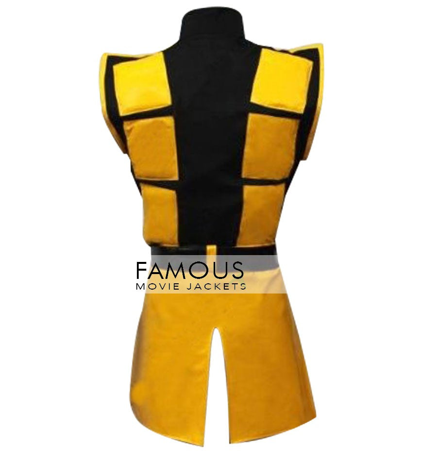 Mortal Kombat X Scorpion Leather Vest Costume Jacket