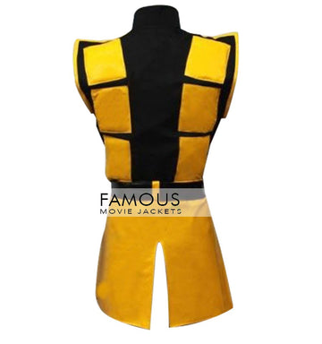 Mortal Kombat X Scorpion Leather Vest Costume Jacket