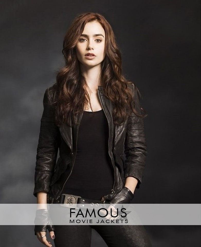 Mortal Instruments Lily Collins Black Jacket