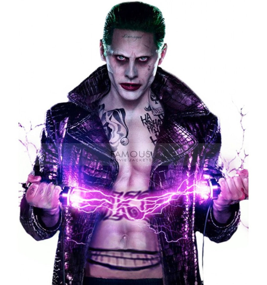 Jared Leto Suicide Squad Joker Crocodile Purple Coat