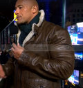 Dwayne Johnson Fur Brown Shearling Coat