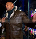 Dwayne Johnson Fur Brown Shearling Coat