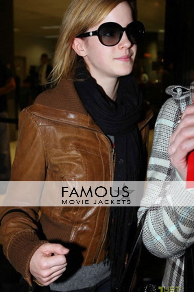 Emma Watson Brown Leather Jacket