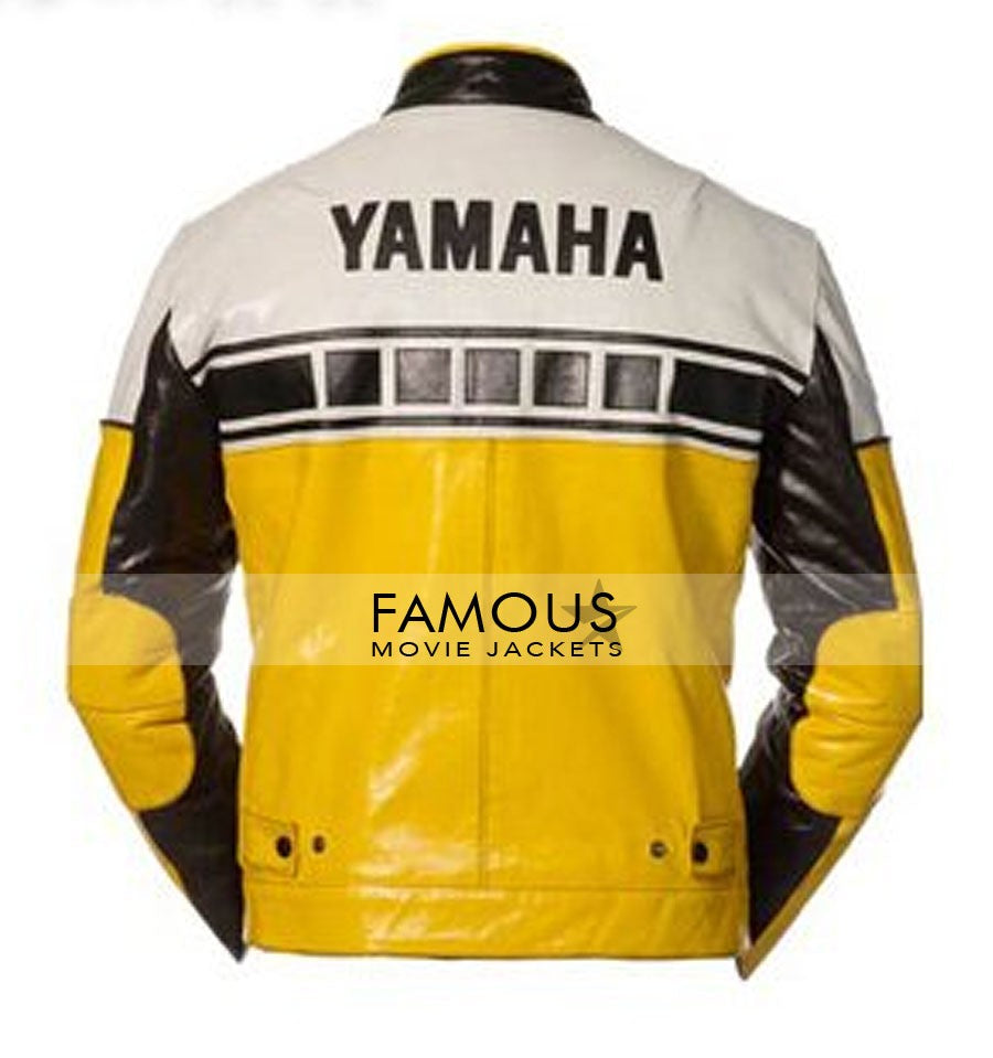 Yamaha Yellow & Black Motorcycle Leather Jacket