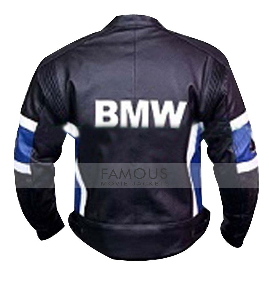 BMW Motorcycle Black Racing Leather Jacket