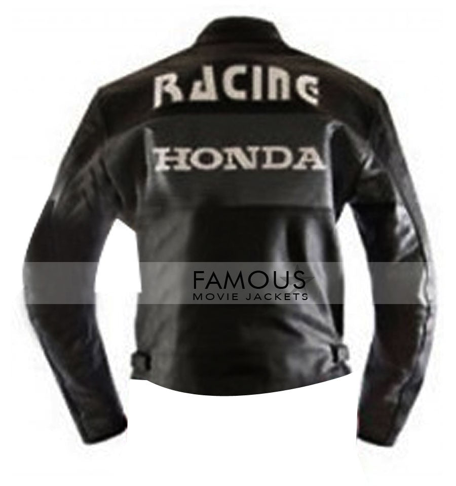 Honda Motorcycle Black Leather Jacket