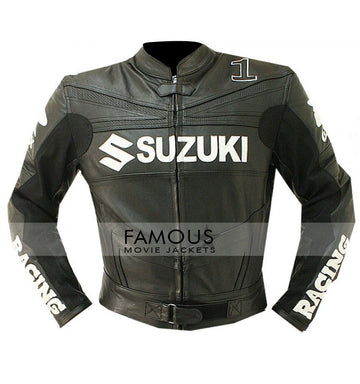 Suzuki GSX-R Black Motorcycle Racing Jacket