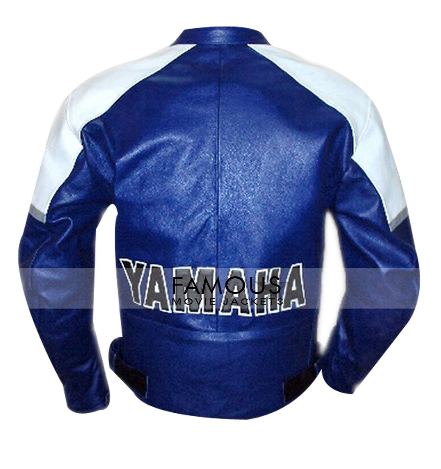 Yamaha Blue Racing Motorcycle Leather Jacket