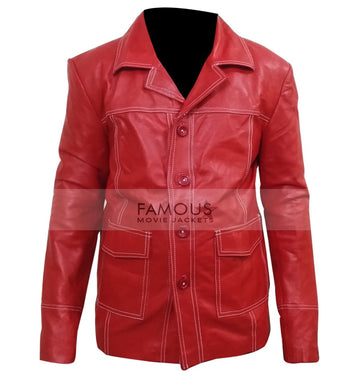 Fight Club Brad Pitt Red Jacket