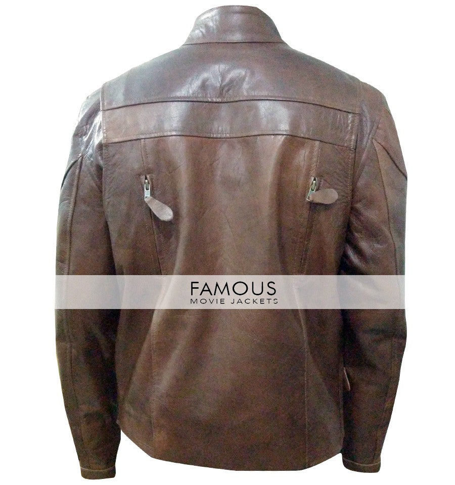 Mens Vintage Cafe Racer Brown Biker Jacket