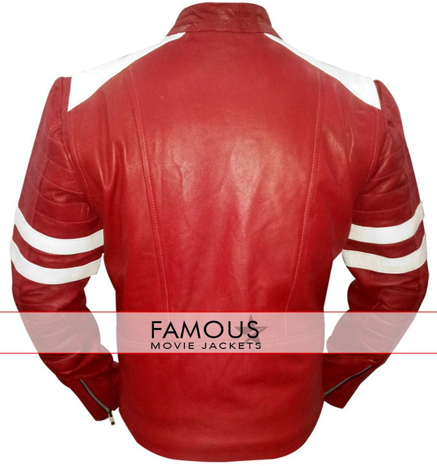 Fight Club Brad Pitt Red/White Mayhem Jacket