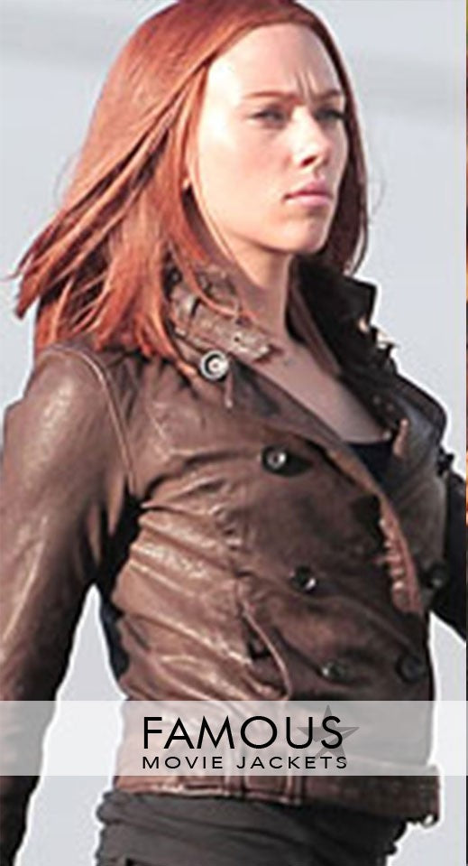 Scarlett Johansson Captain America 2 Brown Jacket