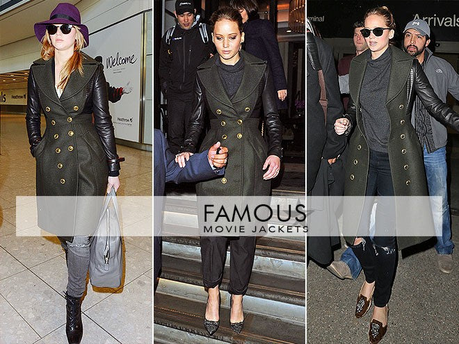 Jennifer Lawrence Trench Designer Black Leather Coat