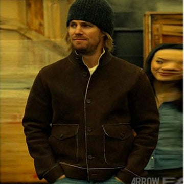 Arrow Oliver Queen Suede Leather Jacket