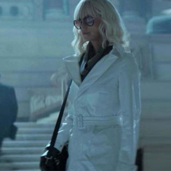 Atomic Blonde Charlize Theron White Coat