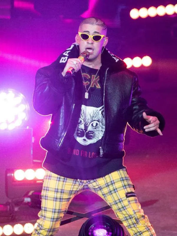 Bad Bunny Black Leather Jacket