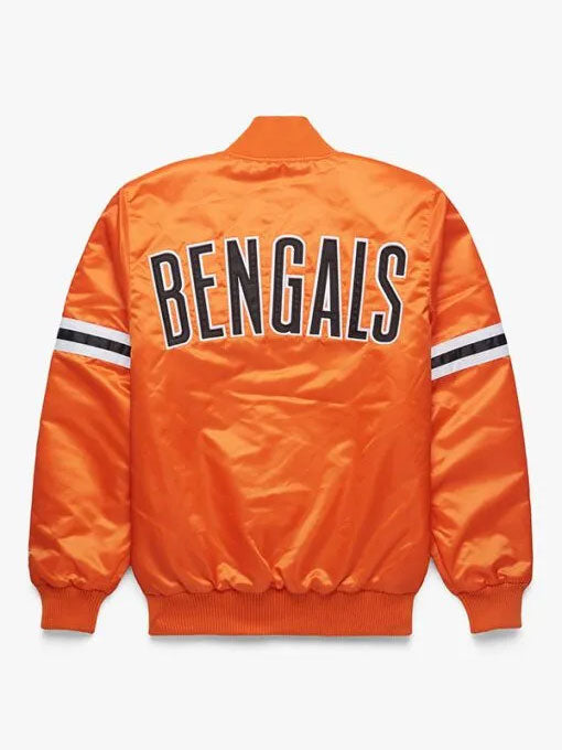 Bengals Starter Orange Varsity Bomber Jacket