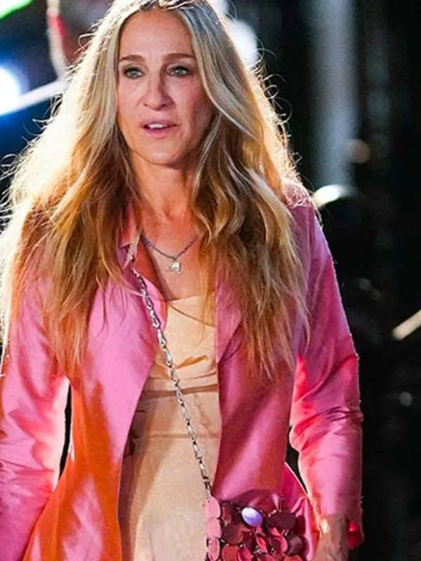 Carrie Bradshaw And Just Like That Sarah Jessica Parker Pink Jacket