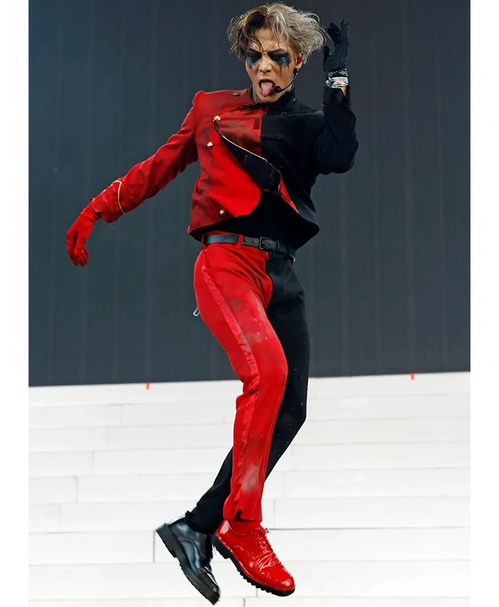 Coachella 2023 Jackson Wang Red and Black Suit