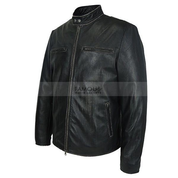 Daddy's Home Mark Wahlberg Distressed Leather Jacket