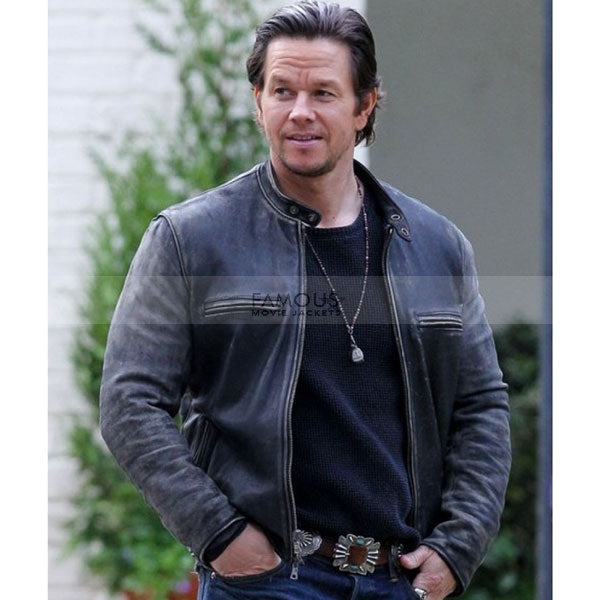 Daddy's Home Mark Wahlberg Distressed Leather Jacket