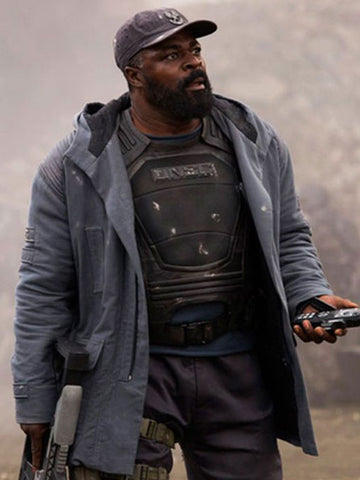 Halo TV Series 2022 Danny Sapani Grey Hooded Jacket