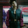 Deadpool 2 Domino (Zazie Beetz) Short Body Satin Bomber Jacket