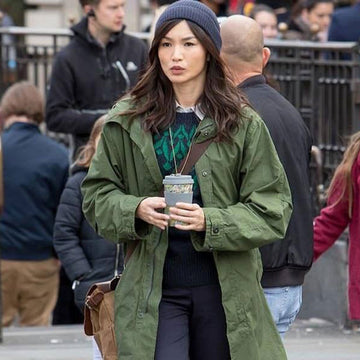 Gemma Chan The Eternals Sersi Green Coat